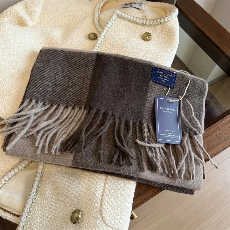 Winter Women Scarf Luxury  British Pashmina Classic Plaid Soft Female Male Imitation Cashmere Thermal Muffler Men Shawl