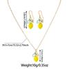 Conjunto de Collar y Pendientes de Limón Fresco, Cadena para Clavícula de Fruta de Verano con Goteo de Aceite, Estilo Dulce y Juvenil Dos Piezas Accesorios para Orejas