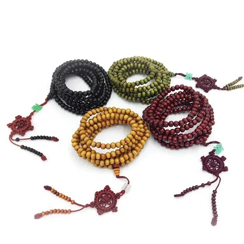 New Buddhist Sandalwood Necklace Prayer Beads Mala Bracelet Buddha Tibet Accessories For Women Jewelry Box Accessories
