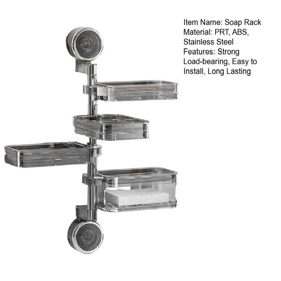 Suction Cup Storage Holder Soap Box Strong Load-bearing Multi-layer Design