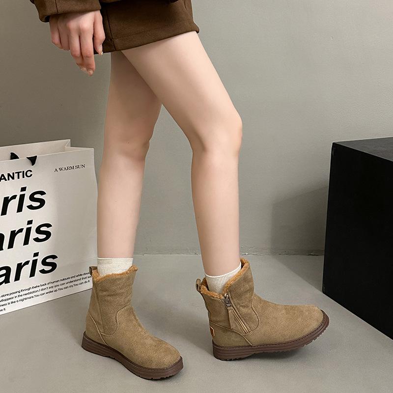 Fur integrated fleece thickened snow boots women's new winter rabbit fur warm and cold-proof Northeast cotton shoes