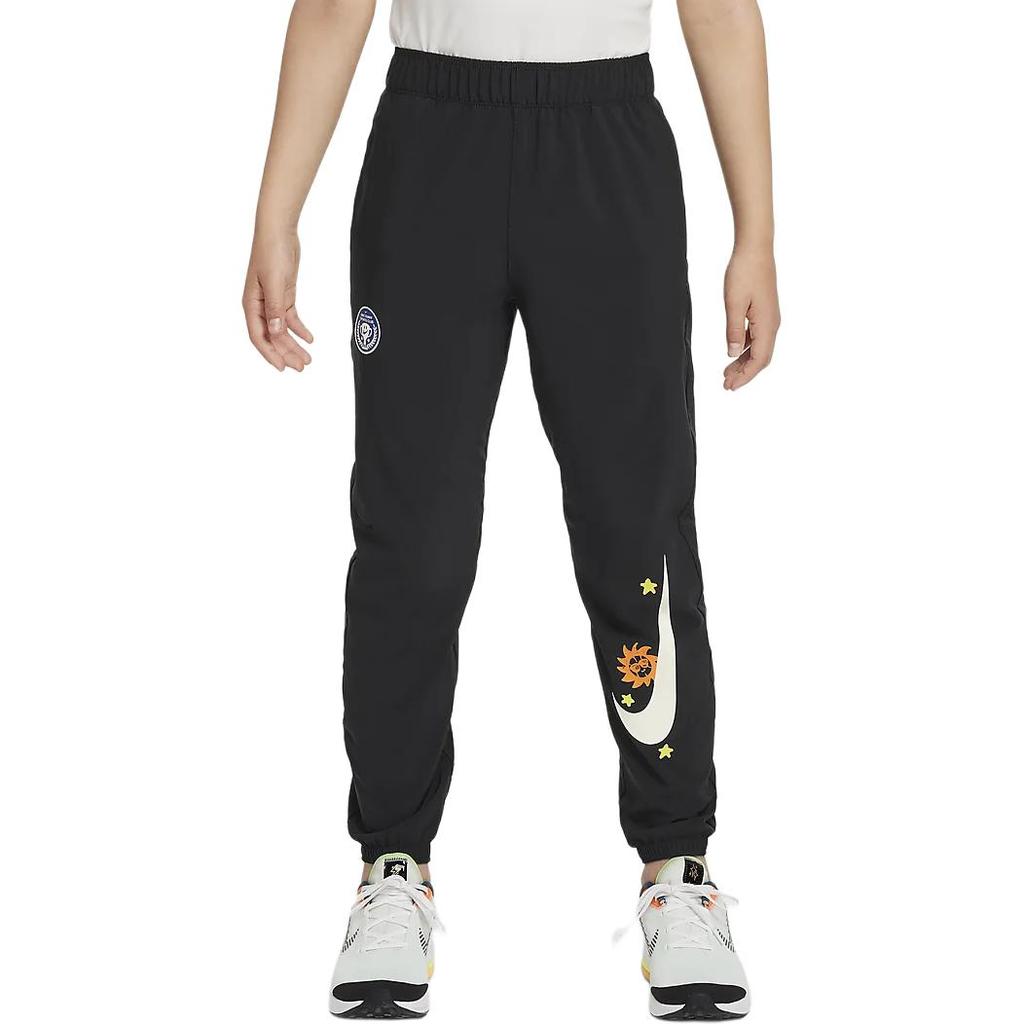 Nike Kids  Knitted Sports Pants Quick-Dry Comfortable Patchwork Casual Kids Bottoms Black HM4641010