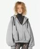 V-Shaped Pocket Hoodie - Melange