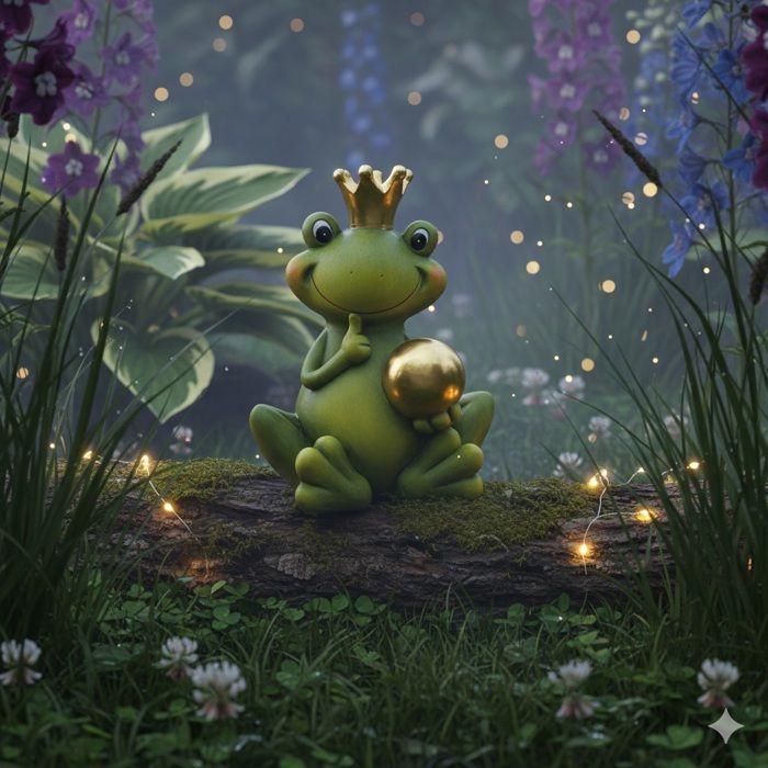 Grenouille de decoration de jardin en céramique 44 cm