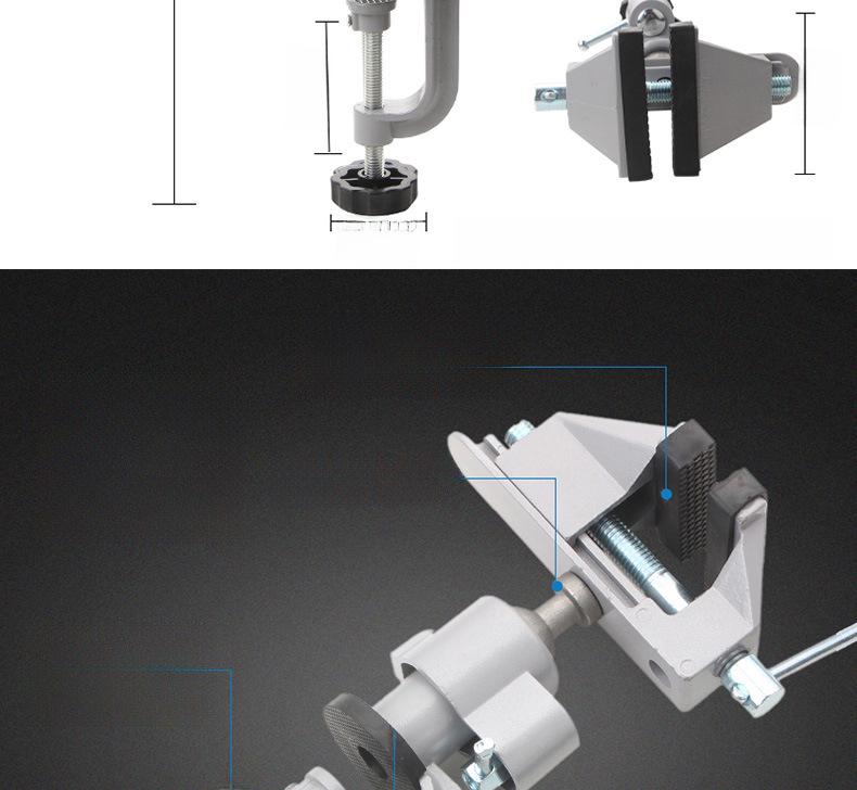 Menghină rotativă multifuncțională din aliaj de aluminiu și suport pentru mini burghiu electric