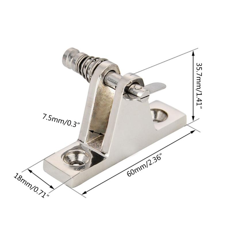 Gerade Deckscharnierhalterung aus Edelstahl mit Schnellverschlussstift. Einfache Installation, geeignet für Bimini-Top oder Vordach