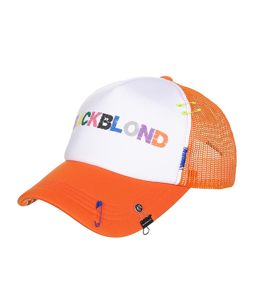 BLACKBLOND Vividi Uncover Colors Logo Trucker Mesh Cap (Orange)