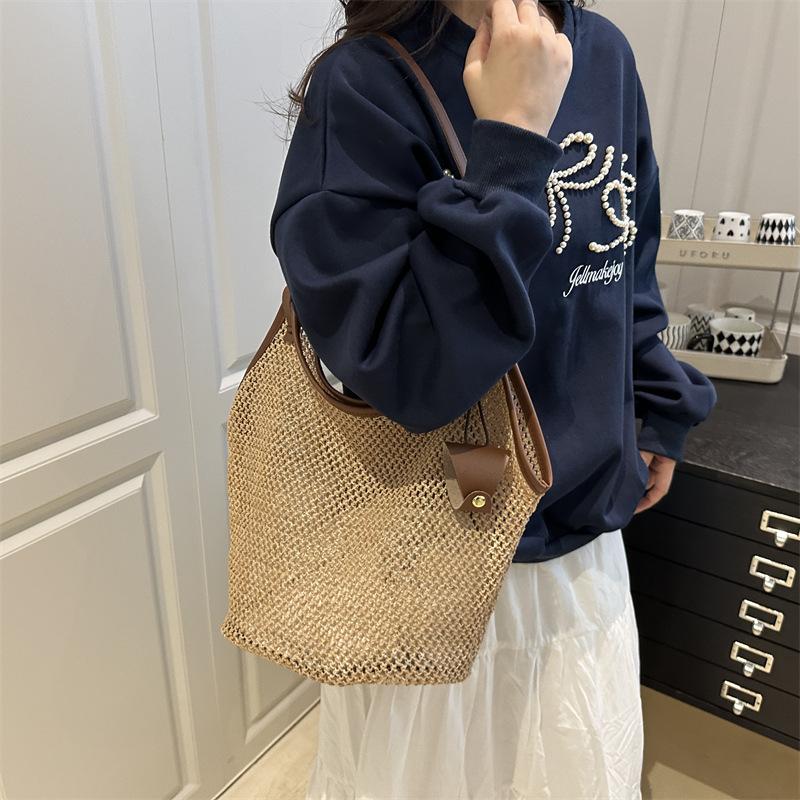 Beach Vacation Large Capacity Straw Bag Lightweight Ins Handbag Bags Korean Summer Shoulder Tote Bag