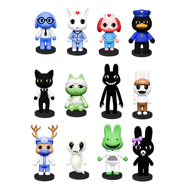 Neue 6/12/18 Stück Tierarztpraxis Figur Heimdekoration Modell Mini 7-9CM PVC Hund Katze Figuren Heimdeko Ornamente
