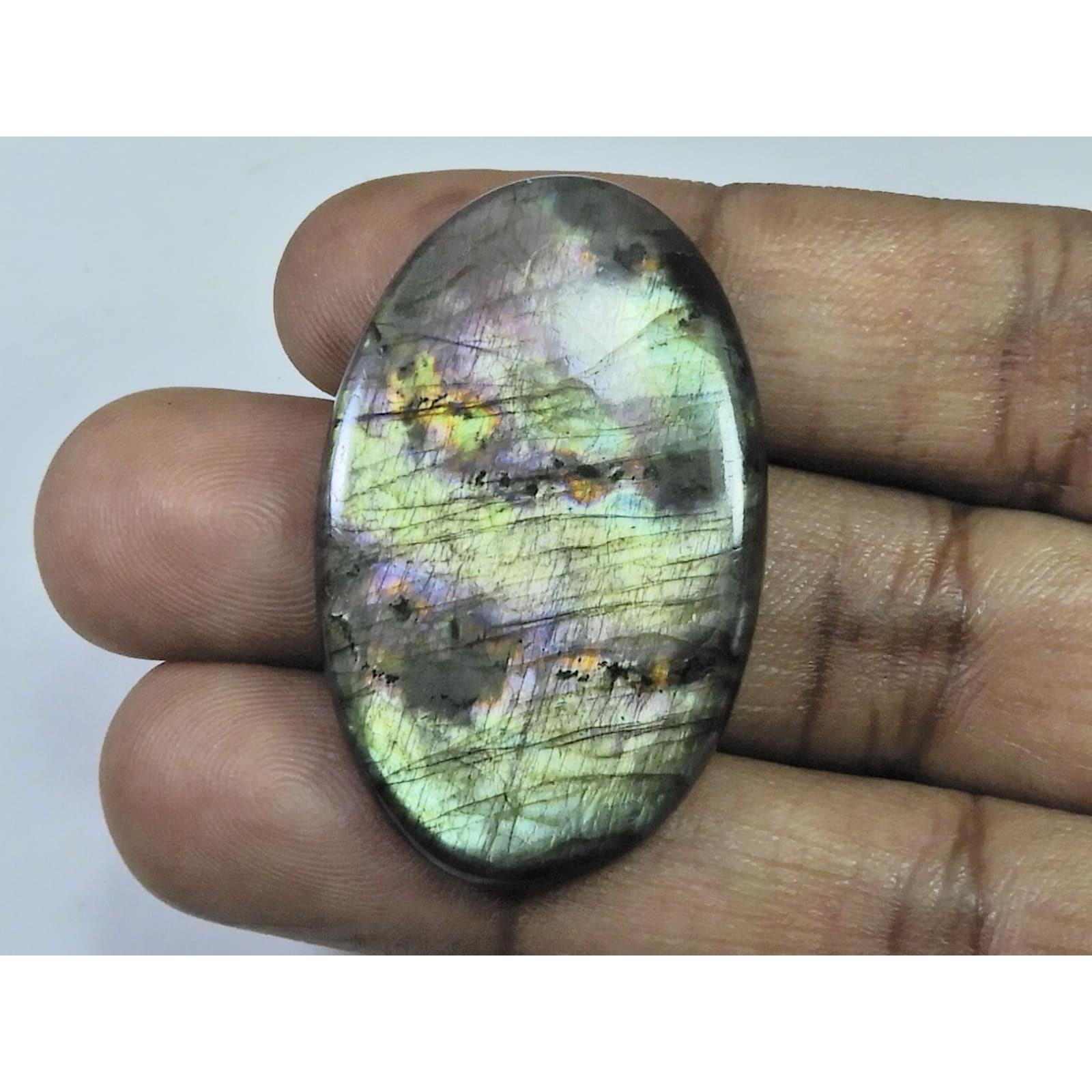 

25X42X04MM Natural Purple Labradorite Spectrolite Oval Loose Gemstone 55Cts. D-382