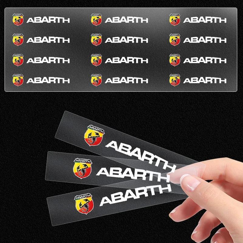 EHO4 Car Steering Wheel Badge Stickers Car Door Handle Label Decal For Fiat Abarth 595 Abarth 500 Abarth 124 Spider Car Accessories