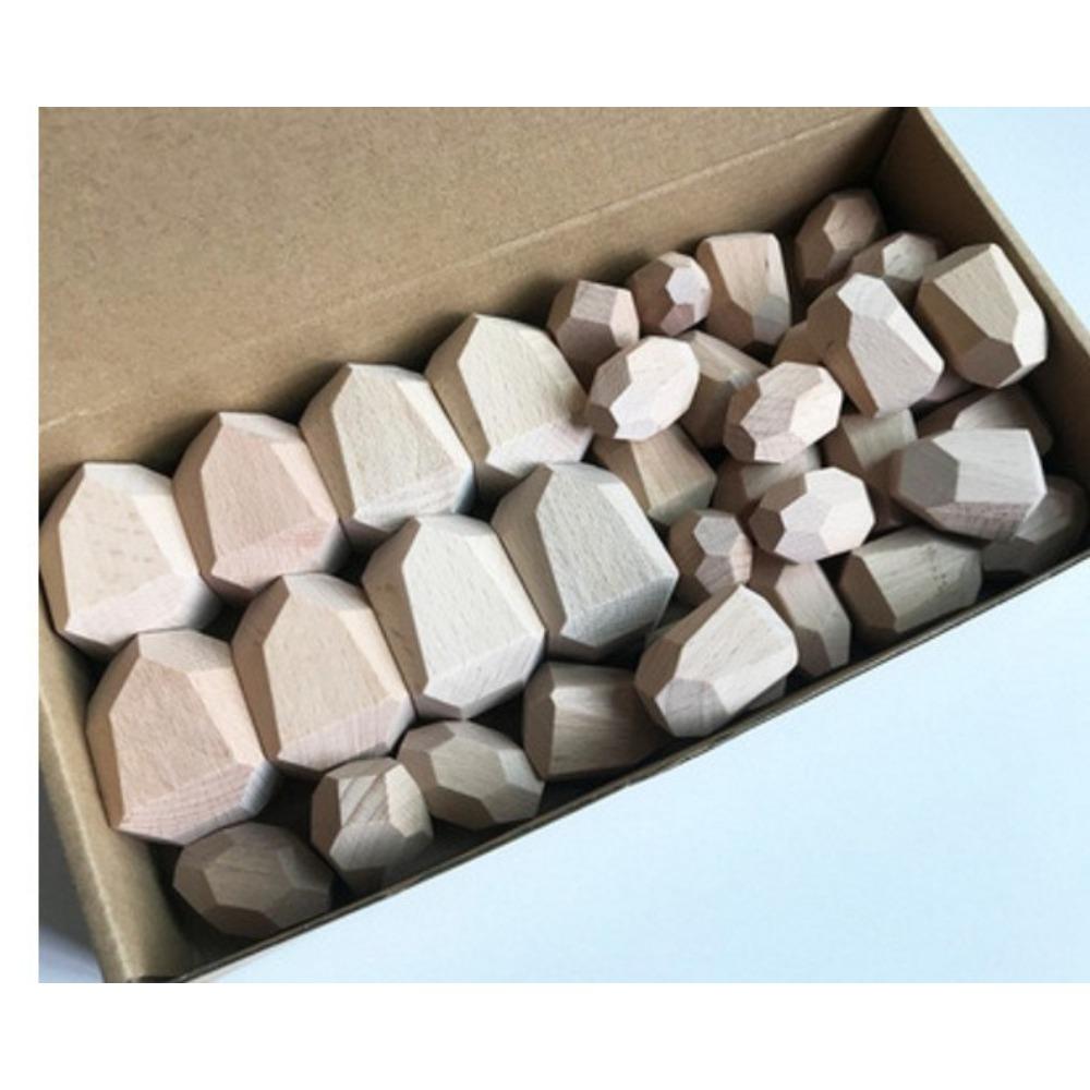 Wooden children's Nordic ins wind colored stone stacking music boys and girls indoor ornaments early education educational toys