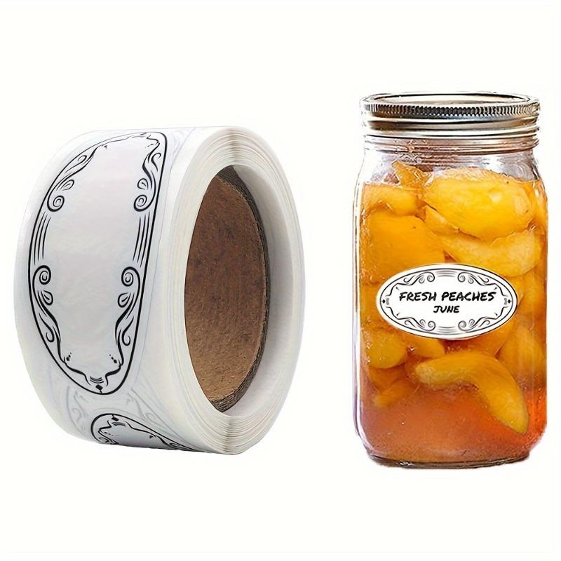 1 Roll of Oval Shaped White Writable Labels with Food Classification Labels, Can Labels