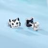 Stud Earrings 9 + Silver Asymmetric Earrings Niche High-End Jewelry Cat Cartoon Earrings Accessories