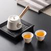 The Whole Set of Suet Jade White Porcelain Side Pot Set, a Full Set of Kung Fu Tea Set, Home Office Business Tea Set Gifts