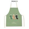 Merry Christmas Tree Socks Gift Letter Printed Cleaning Kitchen Apron Baking Cooking Antifouling Apron Sleeveless Pinafore