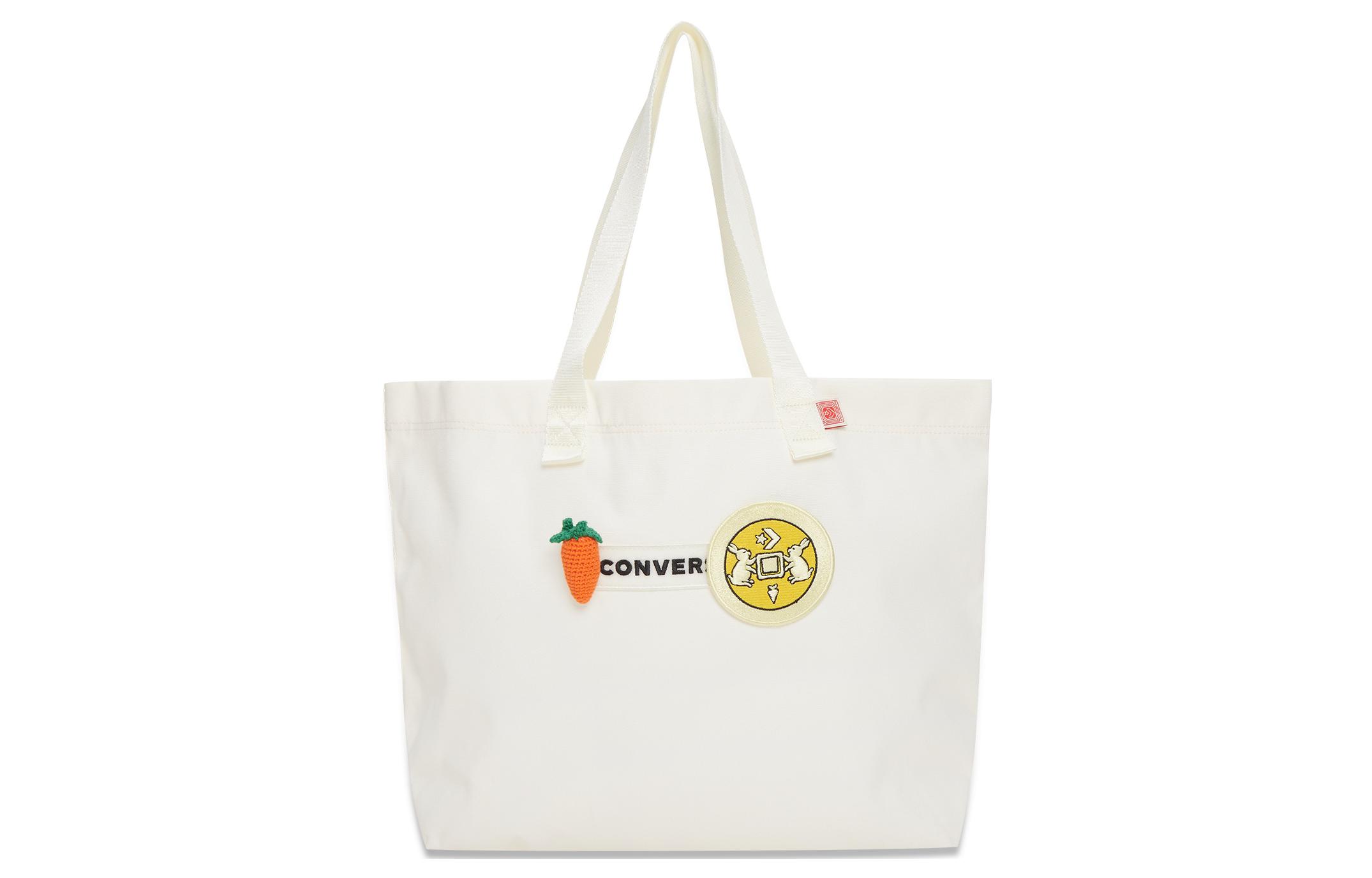 Converse Polyester Tote Bag, Shopping Bag, Shoulder Bag, Handbag Unisex White 10025510