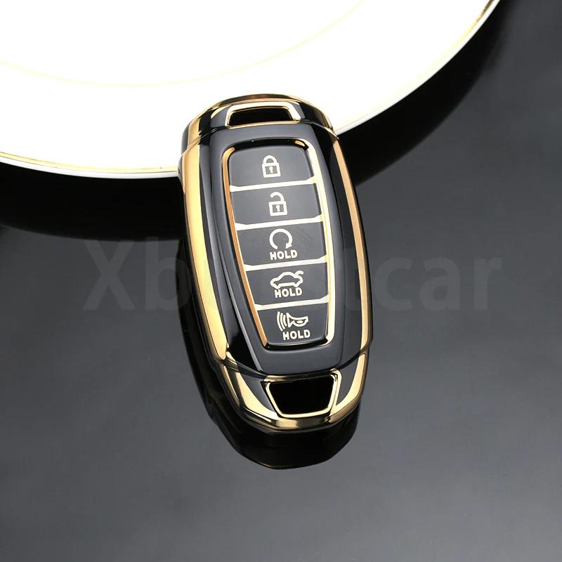3/4/5Button Tpu Shell Fob For Hyundai I30 Ix35 Kona Encino Solaris Azera Grandeur Ig Accent Santa Fe Palisade Car Key Case Cover