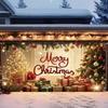 1pc oversized Christmas garage door cover  Christmas background  with Christmas tree  gifts  and lights