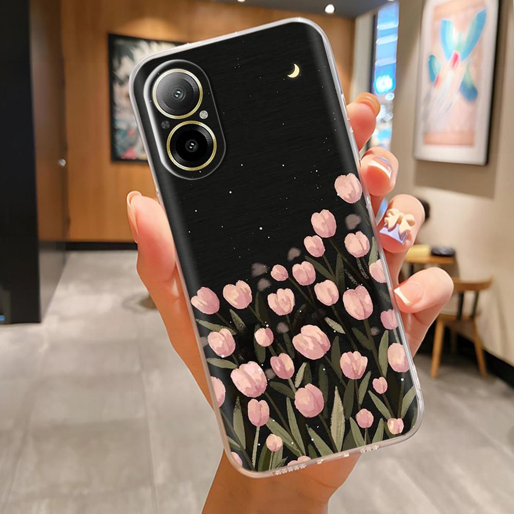 For Oppo Realme C67 4G Case Phone Case Pretty Butterfly Patterns Soft Slim TPU Clear Silicone Bumper For Realme C67 4G RealmeC67