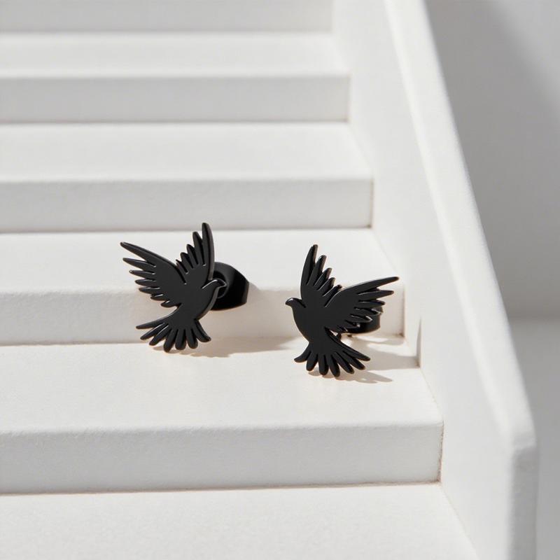 

Винтажные панк креативные металлические серьги-птицы для мужчин и женщин хип-хоп персонализированные животные ювелирные изделия подарки чёрный