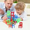 18Pcs/Lot Chair Shape Blocks Mini Plastic Balance Stacking Chairs Block Toy Kids Desk Play Game Toys