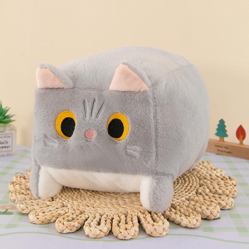 Square Cat Throw Pillow Cushion Cute Cat Doll Floor Seat Pier Tatami Butt Cushion Throwing Doll