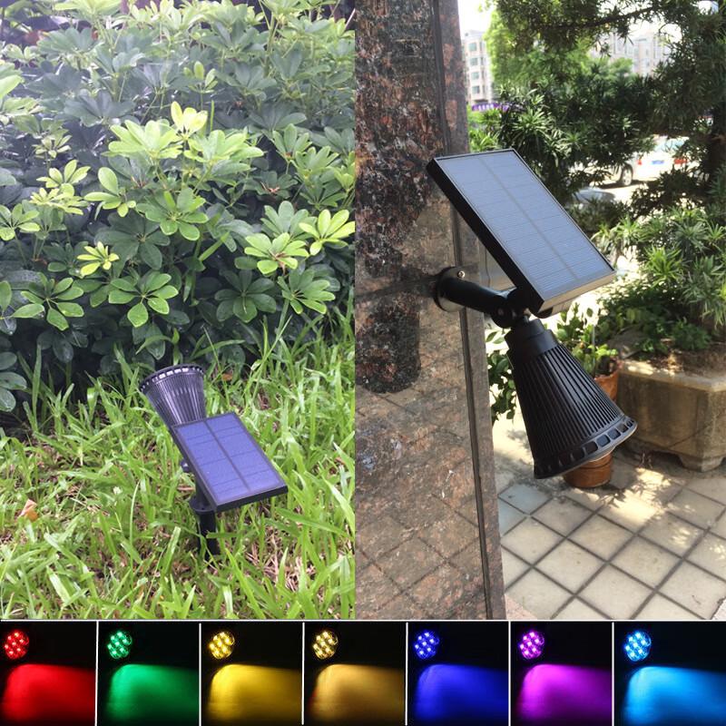 4-LED Colorful Solar Landscape Spotlight