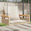 VidaXL Swing with Beige Cushions 63x62x40 Cm Braided Resin, Swing, Hanging Chair, Swing Seat, 368166