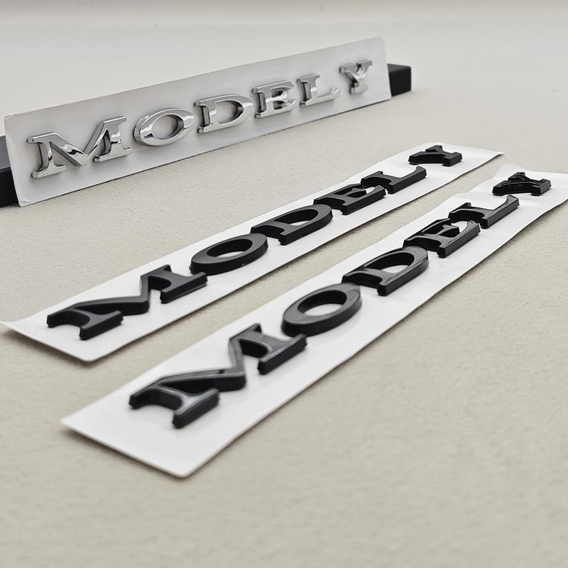 3D ABS Chrome Black Car Rear Trunk Badge Logo MODEL Y Letters Emblem Decals For Tesla MODEL Y Auto Exterior Accessories