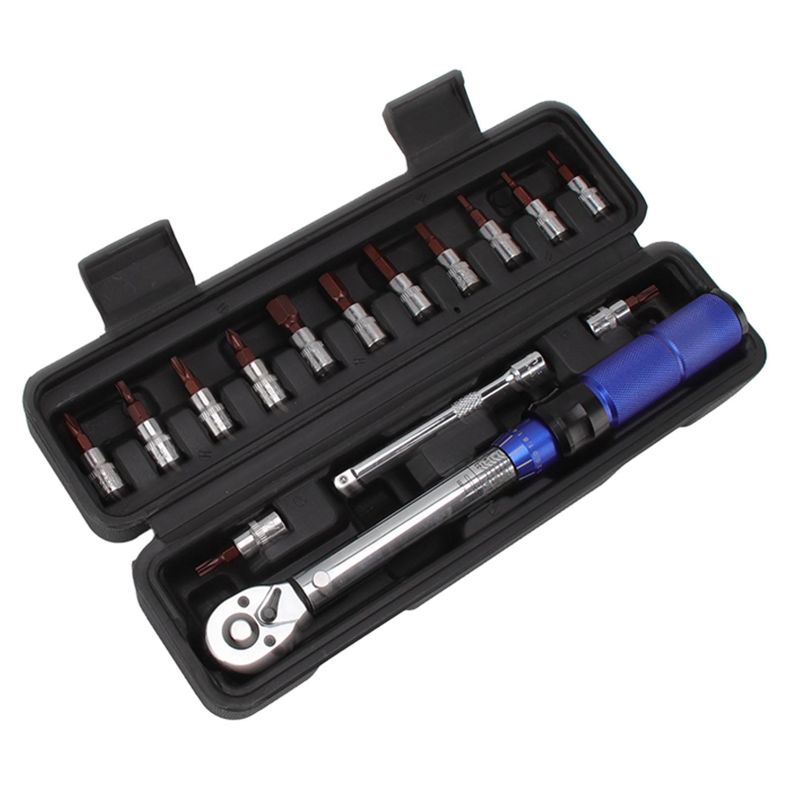 Bike Torque Wrench Set 1 4 Inch Drive Torque Wrench 2 to 14 Nm Bicycle Tool Kit Bike Repair Kit