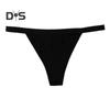 Women Thong Solid Color Slim Fit Mid Waist Cotton Crotch G-string Elastic Briefs Seductive Panties Female Underwear Intimate Clothes for Honeymoons