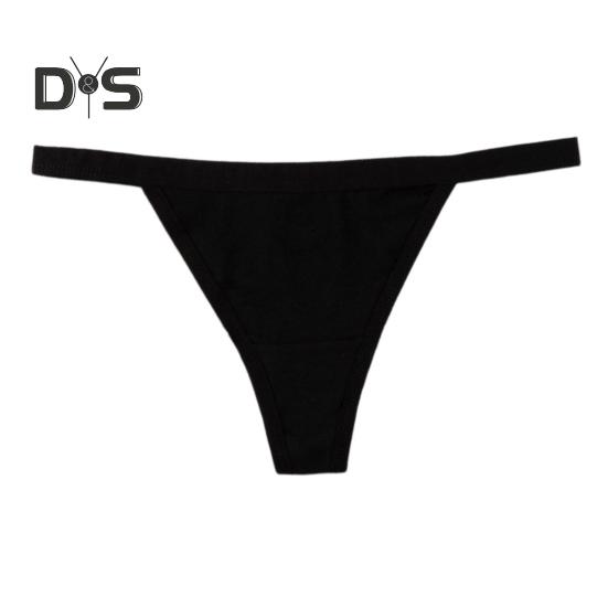Women Thong Solid Color Slim Fit Mid Waist Cotton Crotch G-string Elastic Briefs Seductive Panties Female Underwear Intimate Clothes for Honeymoons