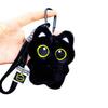 Upgraded Hook Squeaky Black Cat Bag Charm: Cute Plush Backpack Keyring