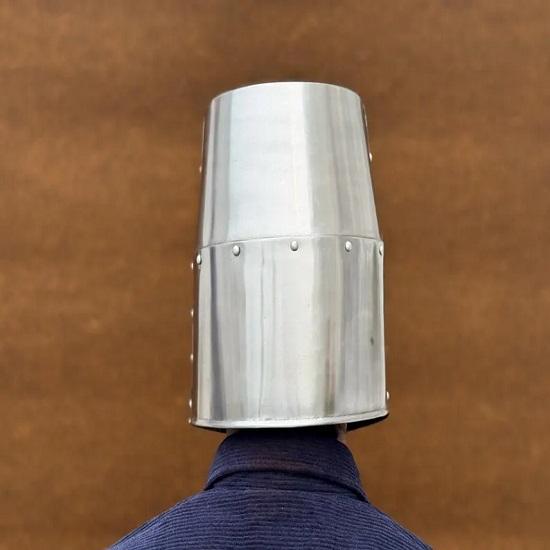 Templerhelm aus Stahl Perfekt für Mittelalter-LARP, Rollenspiel Sammler Einzigartiges Weihnachtsgeschenk für Ihn