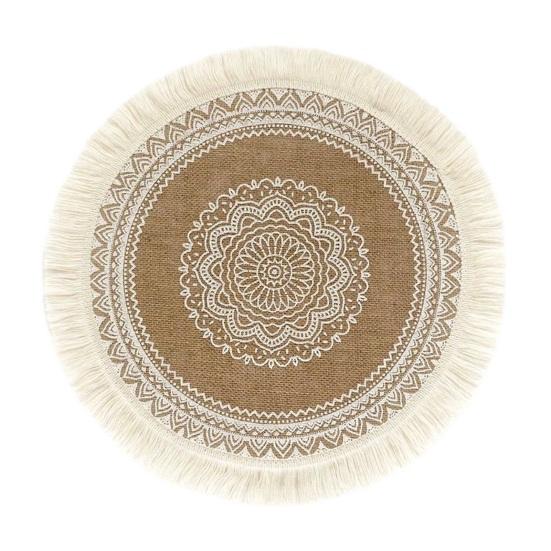 Ronde Jute Placemats voor Tafel, Geweven Jute Onderzetters, Rustieke Natuurlijke Vezel Matten voor Borden Kopjes, Boerderij Keuken Eetkamer Decor