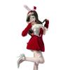 Sexy lingerie christmas robe babes bunny velvet bow sexy tube top dress pure desire