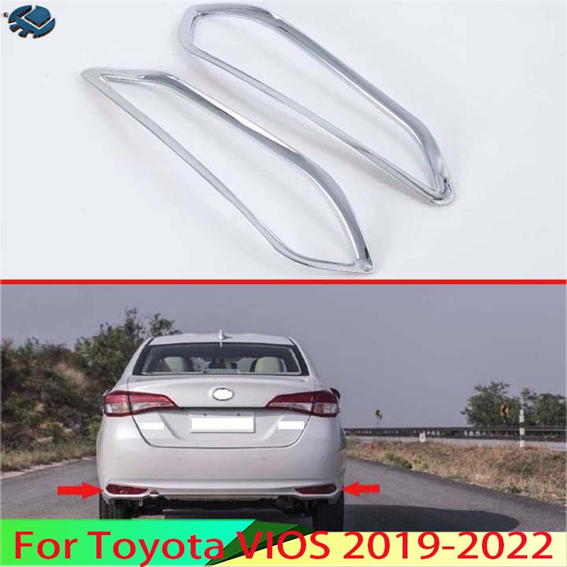 For Toyota VIOS - Car Decoration ABS Chrome Rear Reflector Fog Light Lamp Cover Trim Bezel Frame Styling Garnish