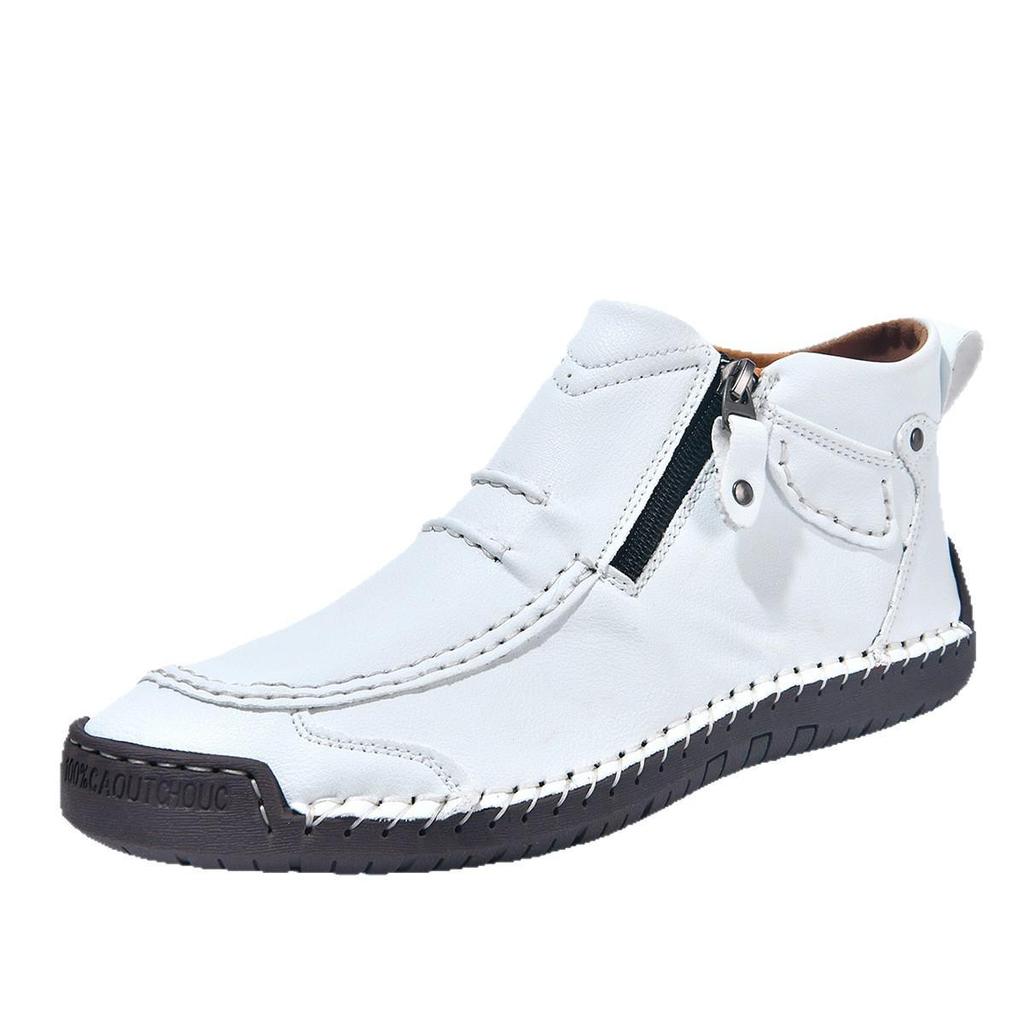 Men's Mid-Top Martin Boots - Size 48, Handmade Casual Autumn/Winter Shoes