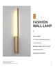 Modern Minimalist LED Wall Lamp - Copper Round Tube for Bedside, Corridor, Living Room, or Entrance