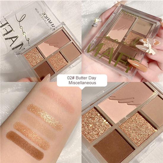 

Палитра теней для век из 6 цветов High Light Trimming Earth Color Mini Eye Shadow Palette Waterproof Long Lasting Eye Makeup