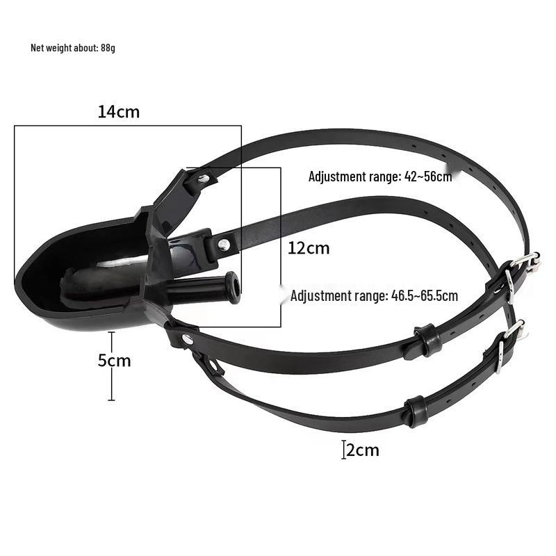 Adjustable Mouth Gag with Funnel for Deep Throat Training and Humanoid Toilet Roleplay