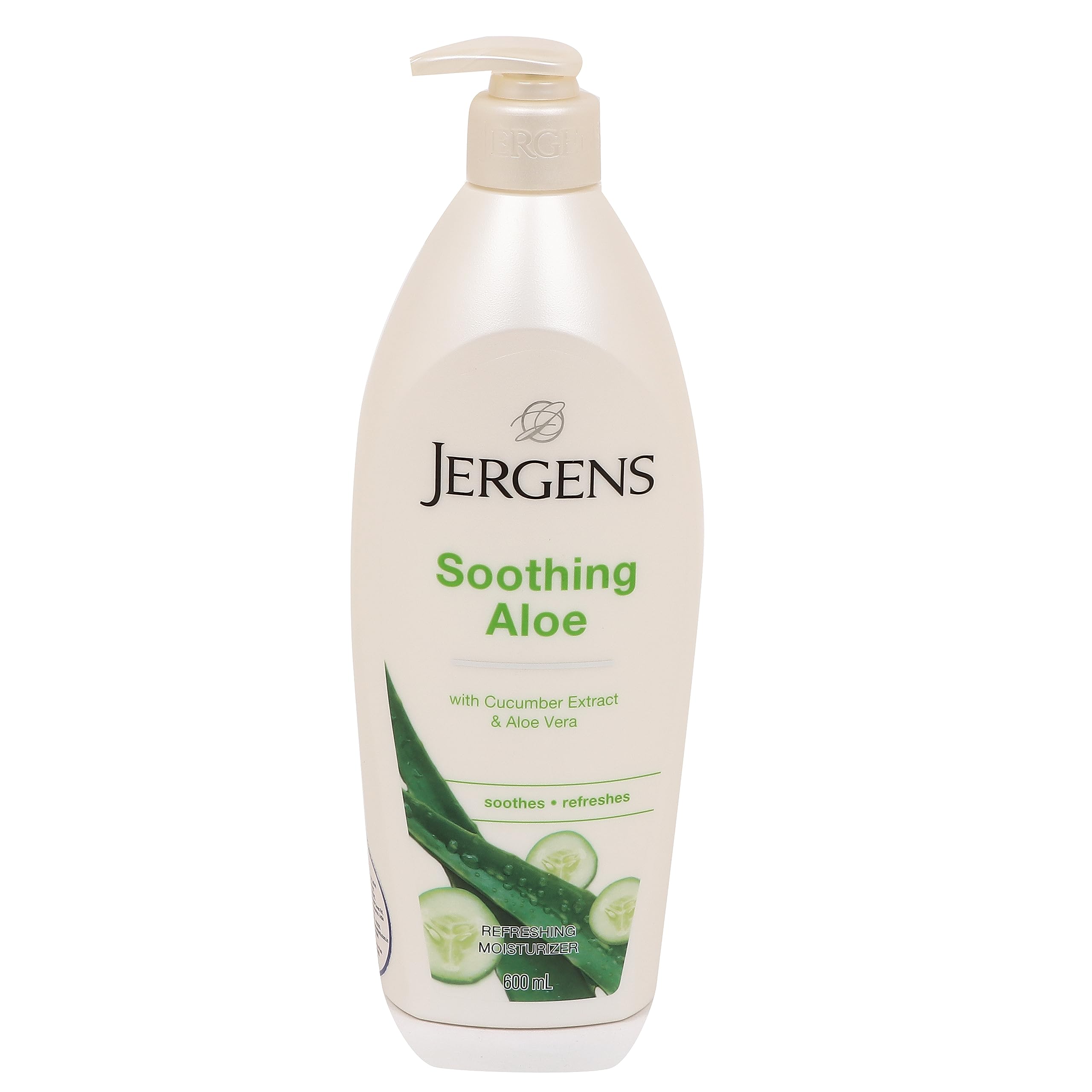 

Jergens Aloe Soothing Body Lotion 600ml, Hydrating Aloe Vera & Cucumber Body & Hand Moisturizer, Daily Use Refreshing Lotion with Hydralucence Blend,