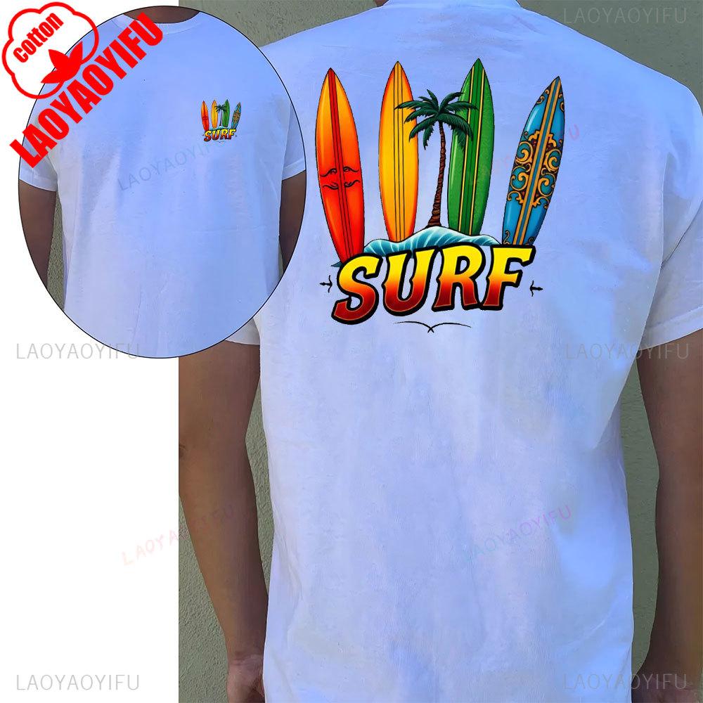 Hawaiian Traditions North Shore Hawaii Surfing Men Women White Cotton T-shirt Summer Men T Shirt Funny T Shirt