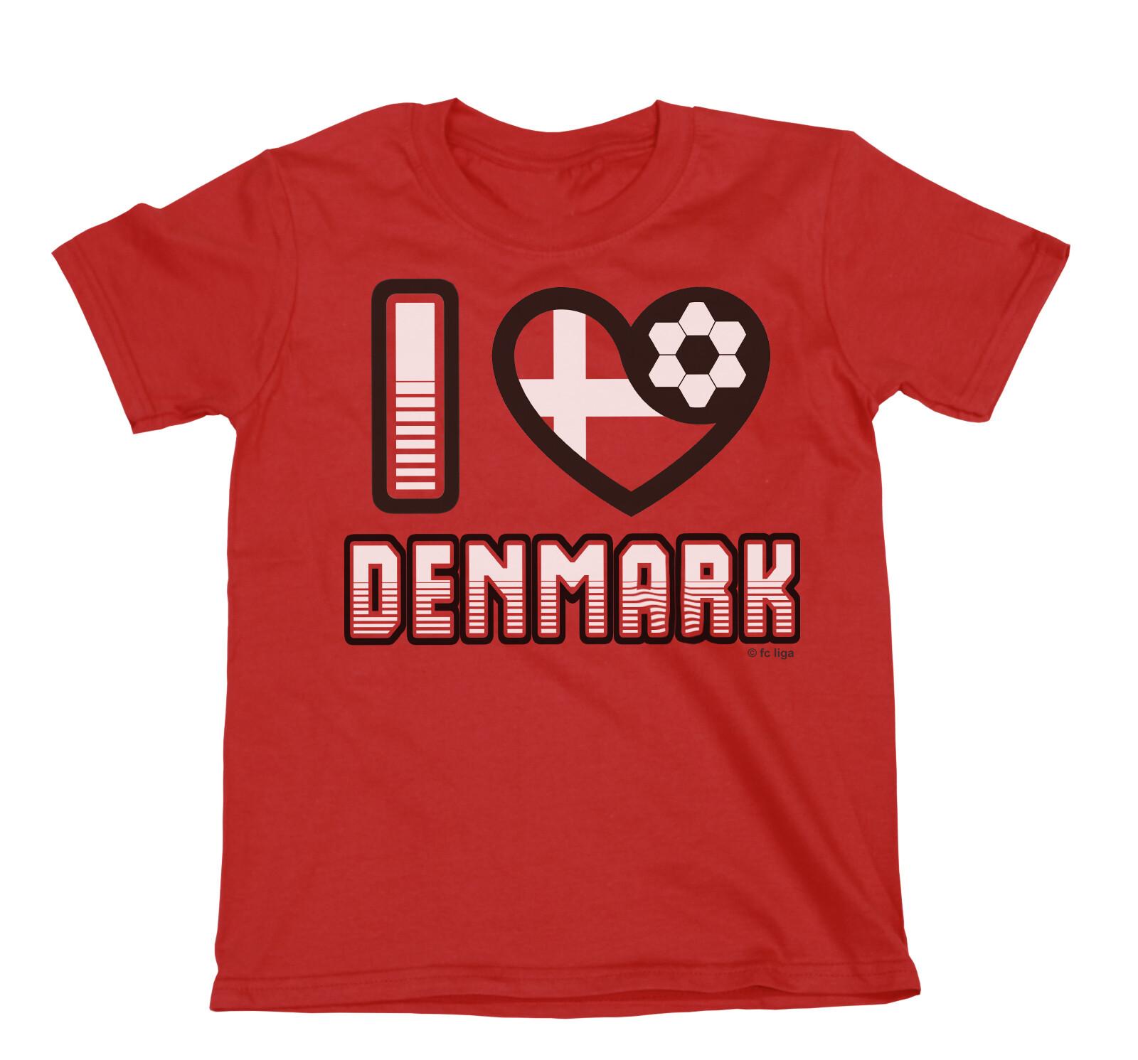Adult or I LOVE DENMARK Football TShirt 2024 Danish Euro World Cup XL