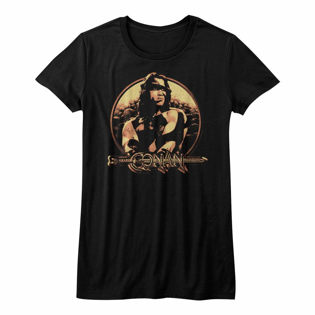 

Conan The Barbarian Shield Black Junior Women s T-Shirt Mens Womens Tees Top S