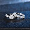 925 Sterling Silver 2pc Gorgeous Rings Set for Women Paved Brilliant Cubic Zirconia Wedding Engagement Bridal Jewelry