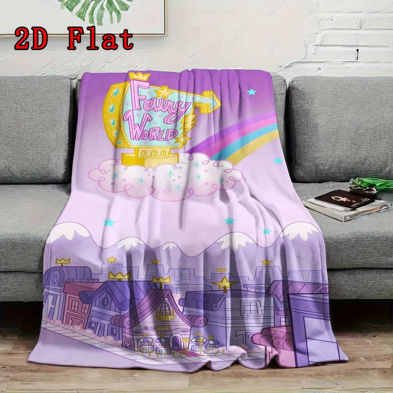 The Fairly World Creative 2D Flat Pattern Flannel Blanket High quality All Seasons Warmth and Comfort Perfect for Christmas Gifts.