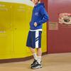 Li Ning Sports Fashion Series Patchwork Reflective Striped Printed Sports Shorts Men Shorts Blue AKSR465-2