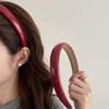Vintage Red Headband Female Autumn Winter Leather Premium Headband High Cranial Crown Hair Accessories